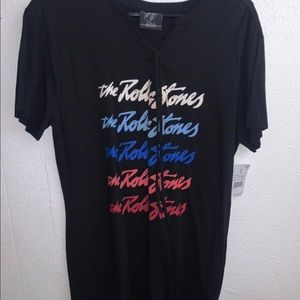 Bravado Lace Up V Neck Rolling Stones Tshirt Dress NWT size Large